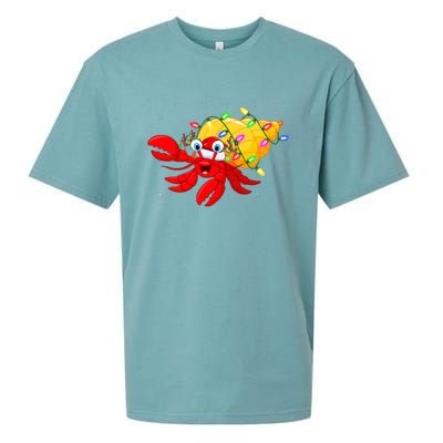 Hermit Crab Lover Xmas Lighting Santa Hermit Crab Christmas Sueded Cloud Jersey T-Shirt