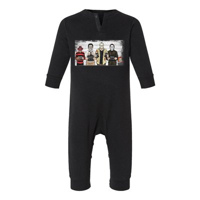 Halloween Creepy Legends Killer Mugshots Horror Fan Infant Fleece One Piece