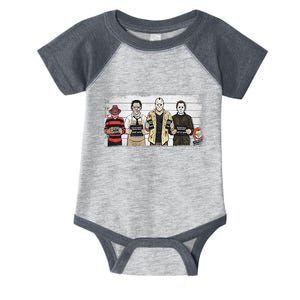 Halloween Creepy Legends Killer Mugshots Horror Fan Infant Baby Jersey Bodysuit