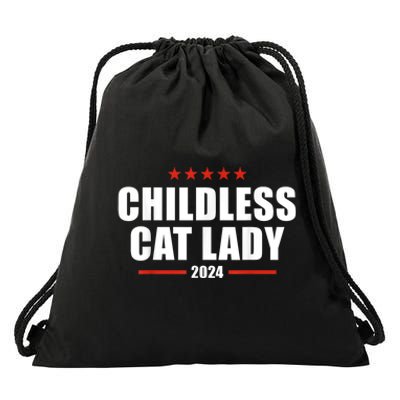 Hildless Cat Lady Ladies Is Voting Kamala 2024 Childless Cat Lady Drawstring Bag