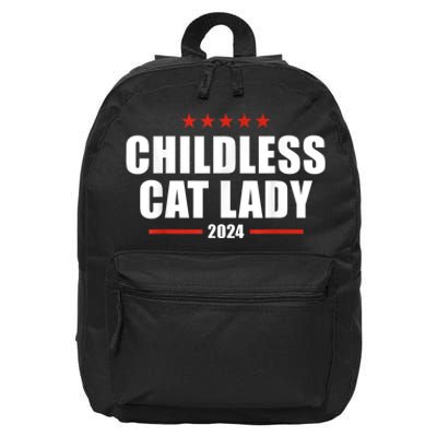 Hildless Cat Lady Ladies Is Voting Kamala 2024 Childless Cat Lady 16 in Basic Backpack