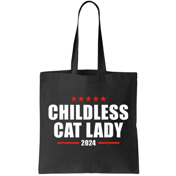 Hildless Cat Lady Ladies Is Voting Kamala 2024 Childless Cat Lady Tote Bag