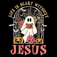 Halloween Christian Life Is Scary Without Jesus Lover Groovy Cute Gift Impact Tech Backpack