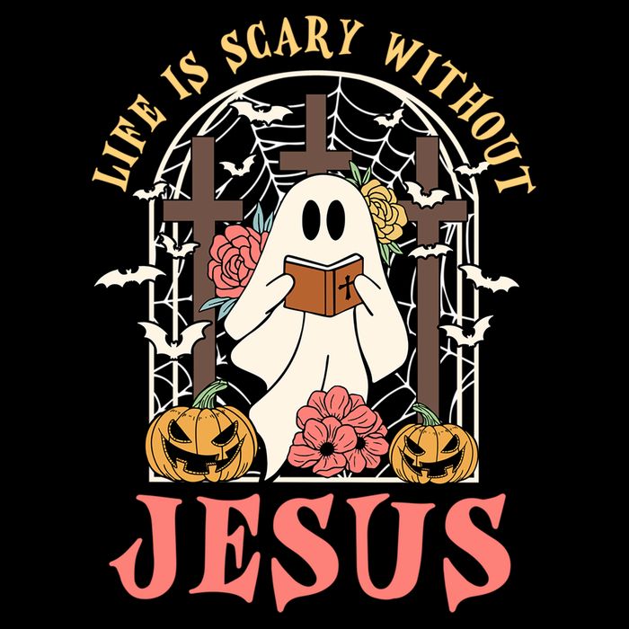 Halloween Christian Life Is Scary Without Jesus Lover Groovy Cute Gift Impact Tech Backpack