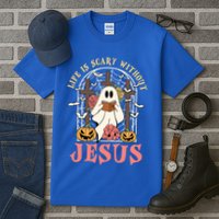 Halloween Christian Life Is Scary Without Jesus Lover Groovy Cute Gift Tall T-Shirt