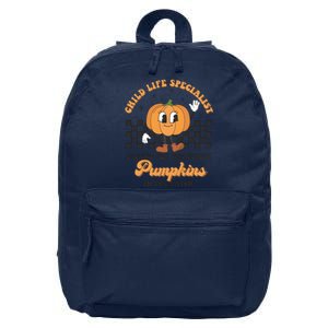 Halloween Child Life Specialist Pumpkin In The Patch 16 in Basic Backpack