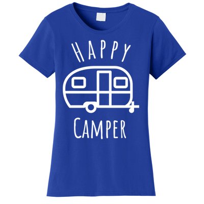 Happy Camper Lake Life Campfire Bonfire Camping Gift Women's T-Shirt