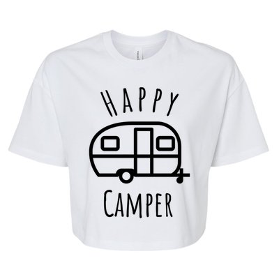 Happy Camper Lake Life Campfire Bonfire Camping Gift Bella+Canvas Jersey Crop Tee