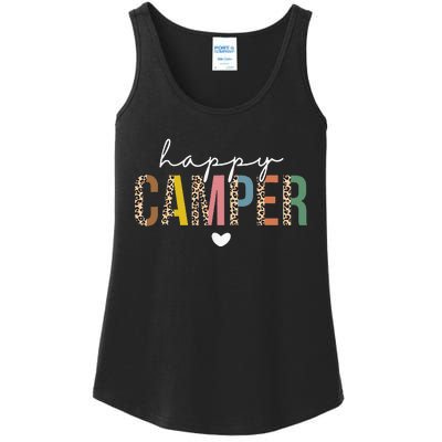 Happy Camper Leopard Camping Lover Ladies Essential Tank