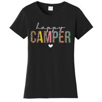 Happy Camper Leopard Camping Lover Women's T-Shirt