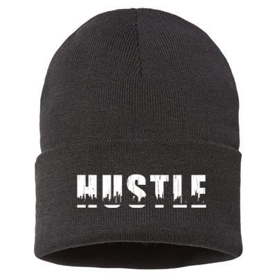 Hustle City Logo Sustainable Knit Beanie