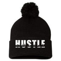Hustle City Logo Pom Pom 12in Knit Beanie
