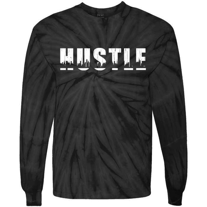 Hustle City Logo Tie-Dye Long Sleeve Shirt