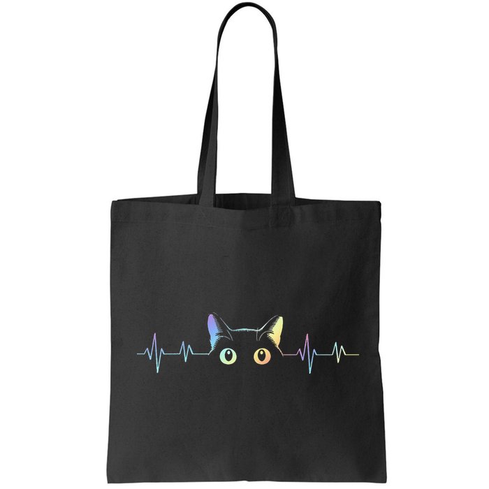 Heartbeat Cat Lover Animal Silhouette Cute Cat Bag