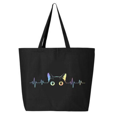 Heartbeat Cat Lover Animal Silhouette Cute Cat 25L Jumbo Tote