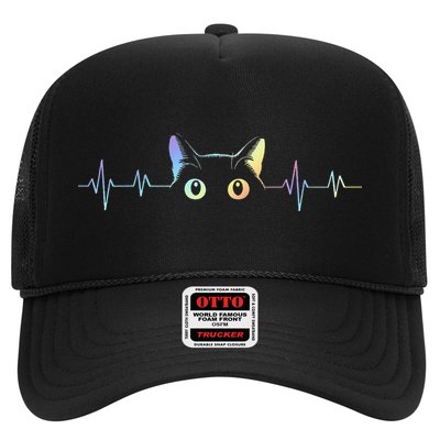Heartbeat Cat Lover Animal Silhouette Cute Cat Hat