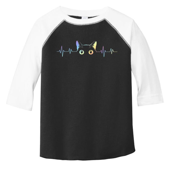 Heartbeat Cat Lover Animal Silhouette Cute Cat Toddler Fine Jersey T-Shirt