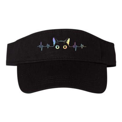 Heartbeat Cat Lover Animal Silhouette Cute Cat Visor