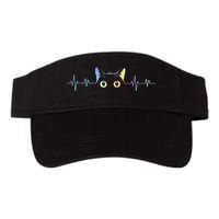 Heartbeat Cat Lover Animal Silhouette Cute Cat Visor