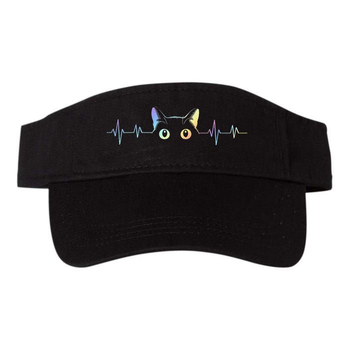 Heartbeat Cat Lover Animal Silhouette Cute Cat Visor