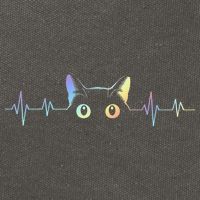 Heartbeat Cat Lover Animal Silhouette Cute Cat Cotton Canvas Backpack