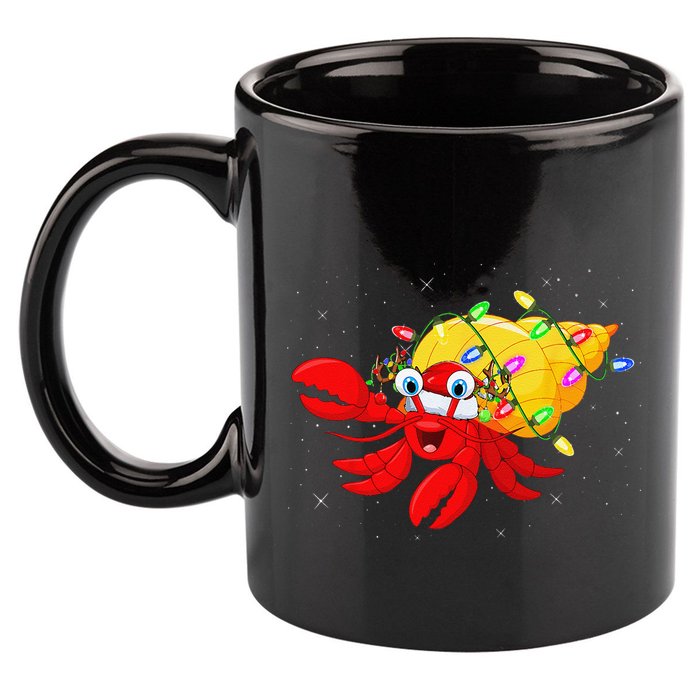 Hermit Crab Lover Xmas Lighting Santa Hermit Crab Christmas 11oz C Handle Ceramic Mug