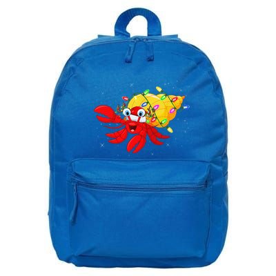 Hermit Crab Lover Xmas Lighting Santa Hermit Crab Christmas 16 in Basic Backpack