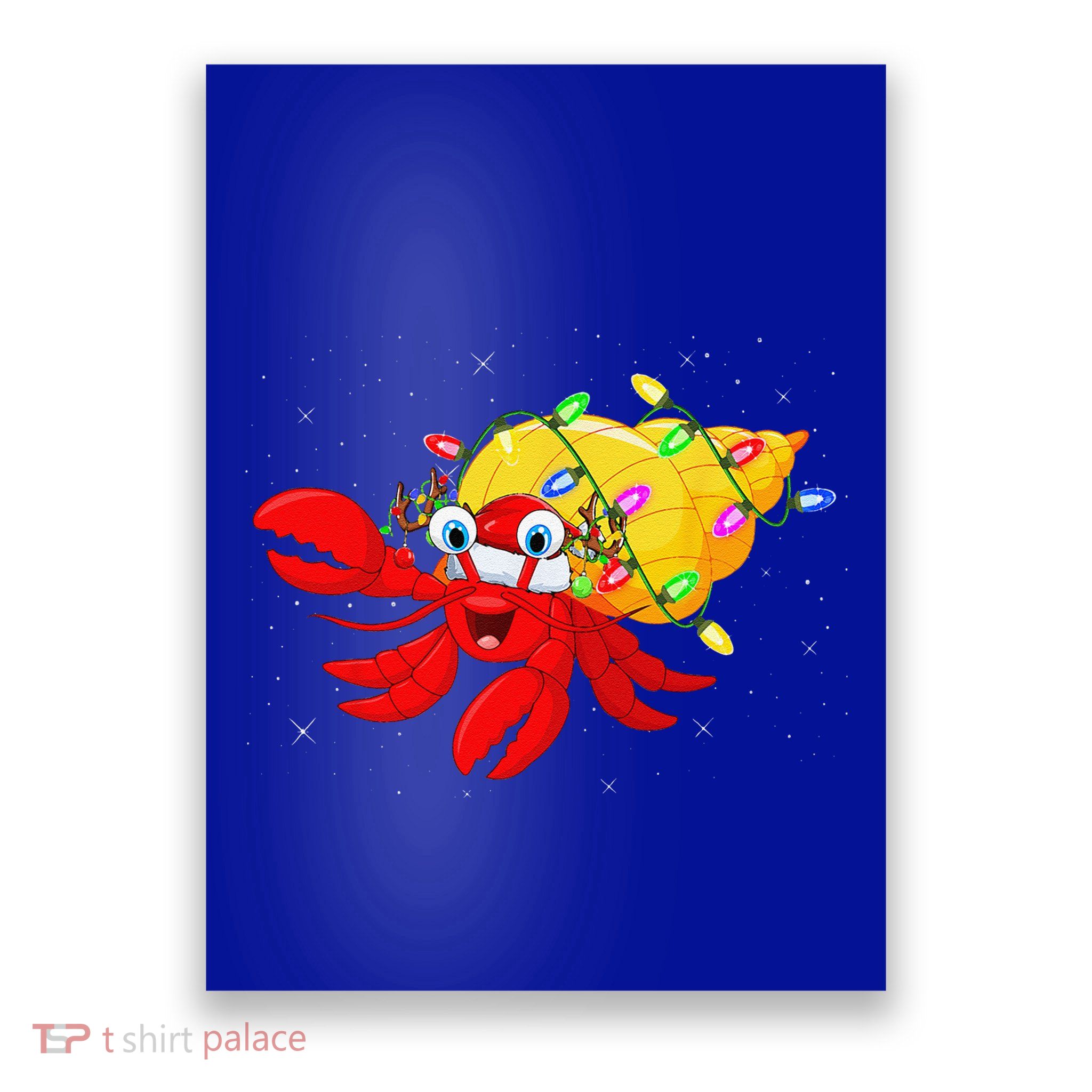 Hermit Crab Lover Xmas Lighting Santa Hermit Crab Christmas Poster