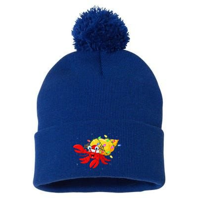 Hermit Crab Lover Xmas Lighting Santa Hermit Crab Christmas Pom Pom 12in Knit Beanie