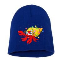Hermit Crab Lover Xmas Lighting Santa Hermit Crab Christmas Short Acrylic Beanie