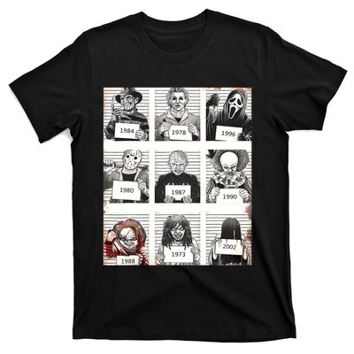 Halloween Creepy Legends Killer Mugshots Horror Fan Gifts T-Shirt