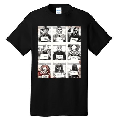 Halloween Creepy Legends Killer Mugshots Horror Fan Gifts Tall T-Shirt