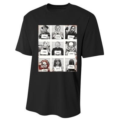 Halloween Creepy Legends Killer Mugshots Horror Fan Gifts Performance Sprint T-Shirt