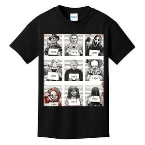 Halloween Creepy Legends Killer Mugshots Horror Fan Gifts Kids T-Shirt