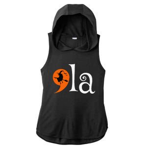 Halloween Comma La Kamala Harris 2024 Presidential Campaign Ladies PosiCharge Tri-Blend Wicking Draft Hoodie Tank