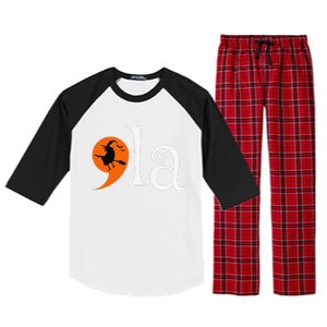 Halloween Comma La Kamala Harris 2024 Presidential Campaign Raglan Sleeve Pajama Set