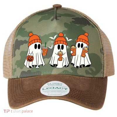 Halloween Coffee Lover Ghost Legacy Tie Dye Trucker Hat
