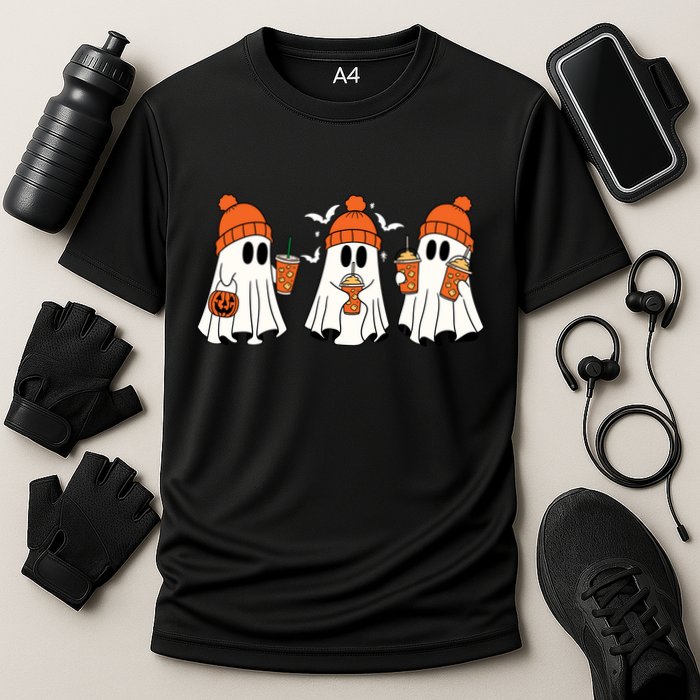 Halloween Coffee Lover Ghost Cooling Performance Crew T-Shirt