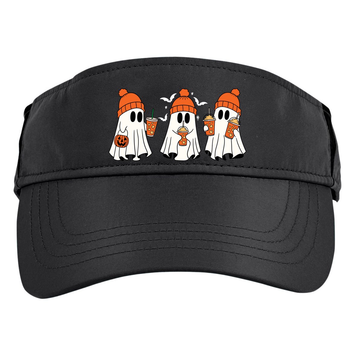 Halloween Coffee Lover Ghost Adult Drive Performance Visor
