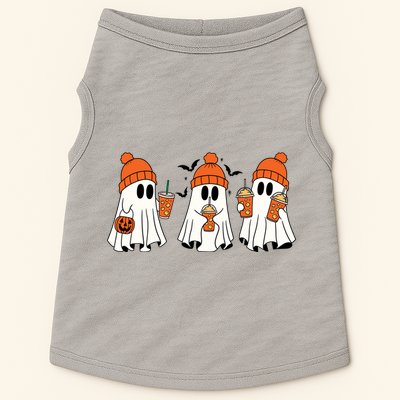 Halloween Coffee Lover Ghost Doggie Tank