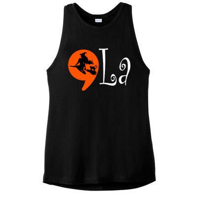 Halloween Comma La Kamala Harris 2024 Presidential Campaign Ladies PosiCharge Tri-Blend Wicking Tank