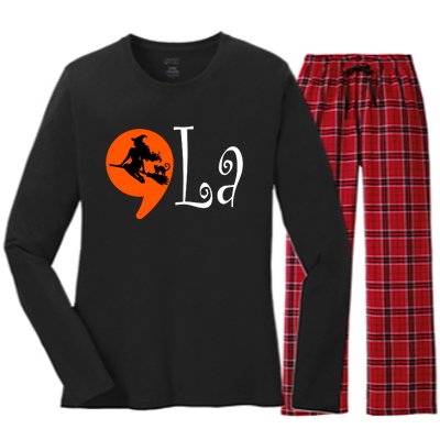 Halloween Comma La Kamala Harris 2024 Presidential Campaign Women's Long Sleeve Flannel Pajama Set 