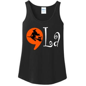 Halloween Comma La Kamala Harris 2024 Presidential Campaign Ladies Essential Tank