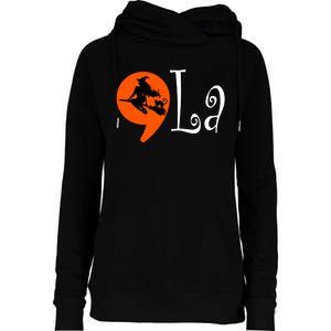 Halloween Comma La Kamala Harris 2024 Presidential Campaign Womens Funnel Neck Pullover Hood