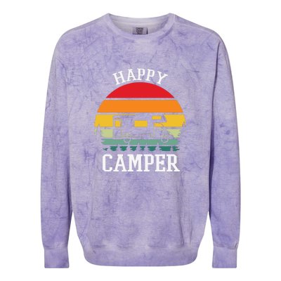 Happy Camper Lake Life Campfire Camping Gift Colorblast Crewneck Sweatshirt