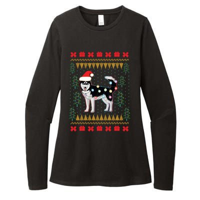 Huskyuglysweater Christmas Lights Cute Gift Womens CVC Long Sleeve Shirt