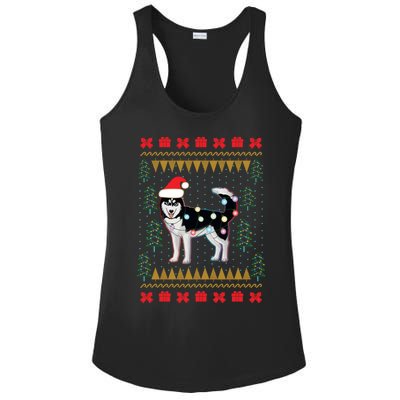 Huskyuglysweater Christmas Lights Cute Gift Ladies PosiCharge Competitor Racerback Tank