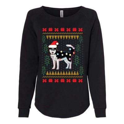 Huskyuglysweater Christmas Lights Cute Gift Womens California Wash Sweatshirt