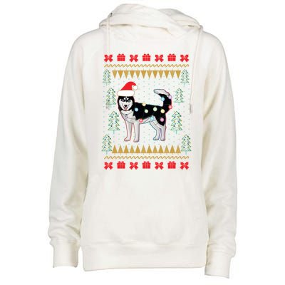 Huskyuglysweater Christmas Lights Cute Gift Womens Funnel Neck Pullover Hood