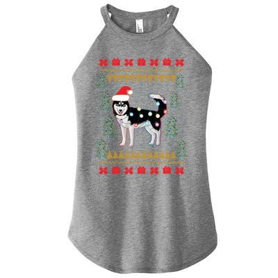 Huskyuglysweater Christmas Lights Cute Gift Women's Perfect Tri Rocker Tank